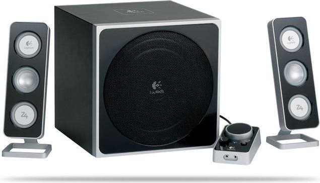 97855034595, 97855066312 Logitech Z-4 Speaker with Subwoofer (Black)