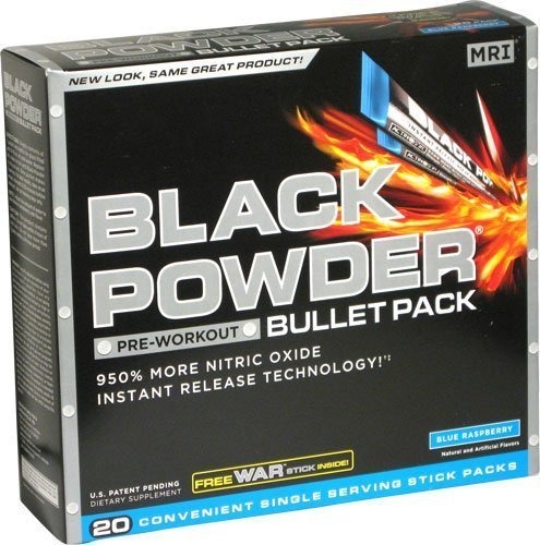 633012640119, 811272014271 MRI, Black Powder, Pre-Workout, Blue Raspberry,  20 Stick Packs