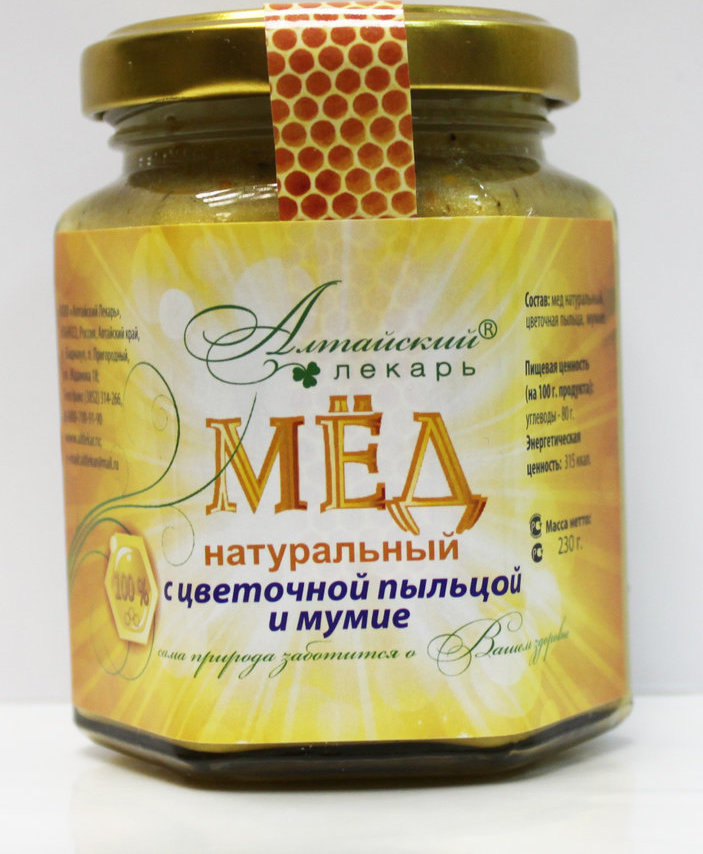 Алтайский мед с мумие. Мед с мумиё» (мед по Тянь - Шаньни). Мед с мумие рф