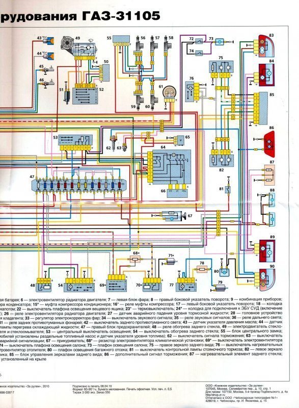 Схема электрооборудования автомобиля газ 3110