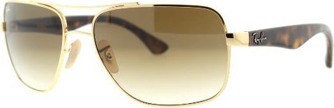 713132410745 Ray-Ban 3483 001/51 Brown 3483 Aviator Sunglasses