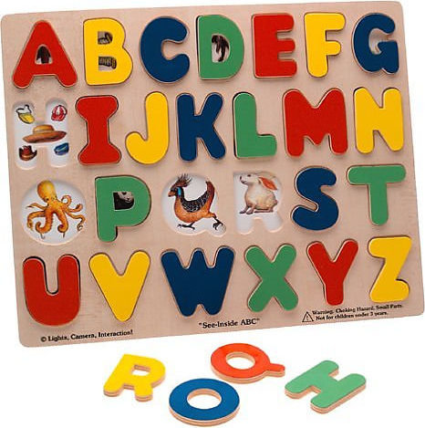 772000772, 7720007722 Melissa & Doug Large Wooden See Inside ABC Puzzle ...