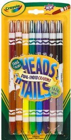 71662074661 Crayola Heads n Tails Dual-Ended Crayons 8/Pkg-Dark & Light  Colors