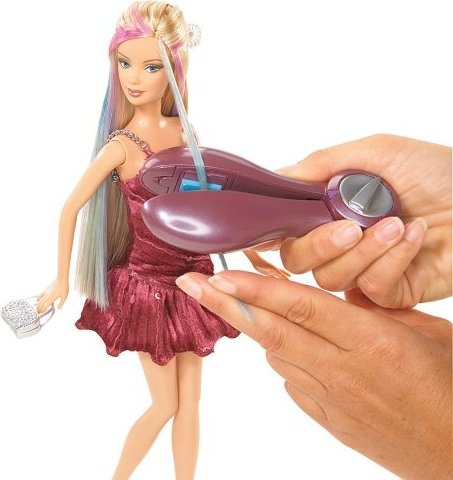 27084361643, 27084361650 Barbie Fashion Fever Hair Highlights Doll with  Purple Dress