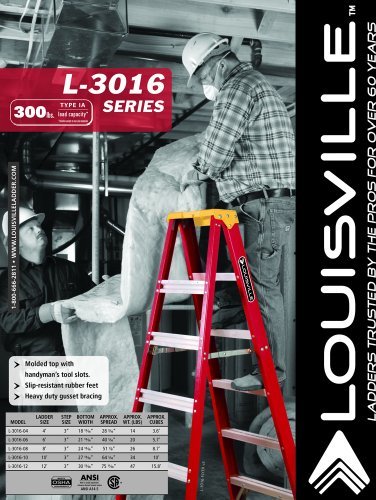 Louisville Ladder L-3016-08 300-Pound Duty Rating Fiberglass Stepladder, 8- Feet 