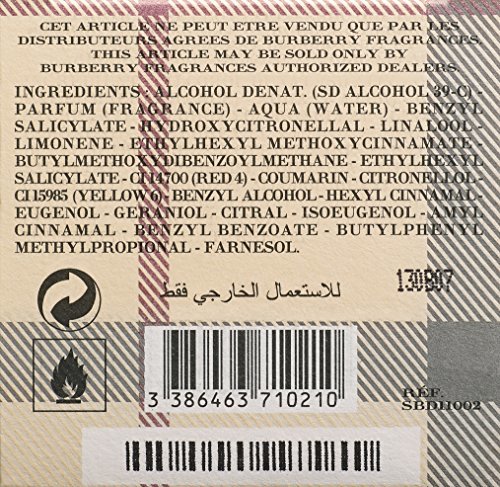 Burberry 2025 touch ingredients