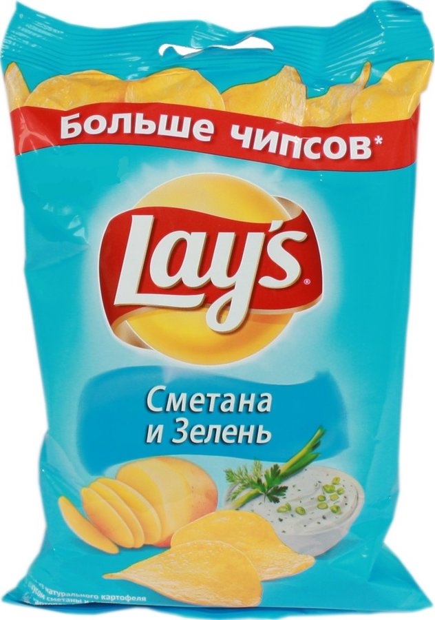 Чипсы lay сметана и зелень