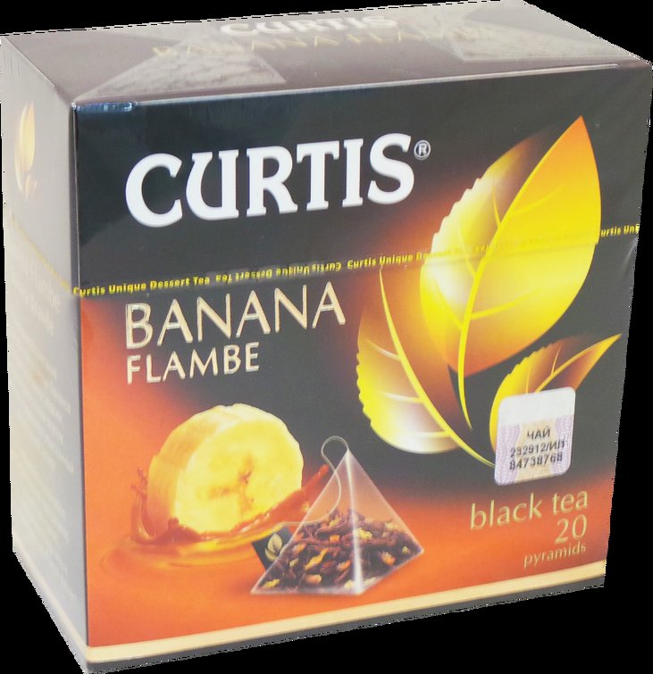 Banana tea. Чай Curtis 20 пак Banana Flambe черный. Чай черный Кертис 20п*1,8г банана фламбе пирамидки. Чай Кертис карамель.