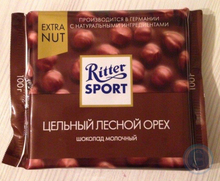 Шоколад ritter sport цельный лесной орех