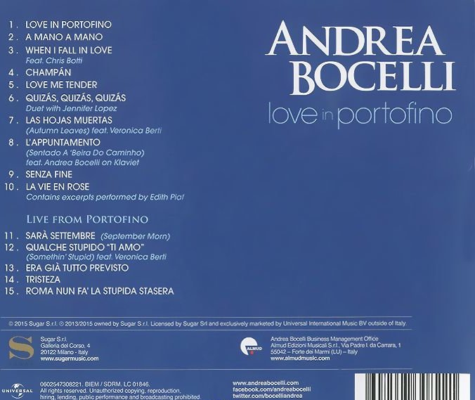 Love in portofino. Диск Andrea Bocelli - Love in Portofino. Андреа Бочелли Портофино. Андреа Бочелли концерт в Портофино. Андреа Бочелли хиты.