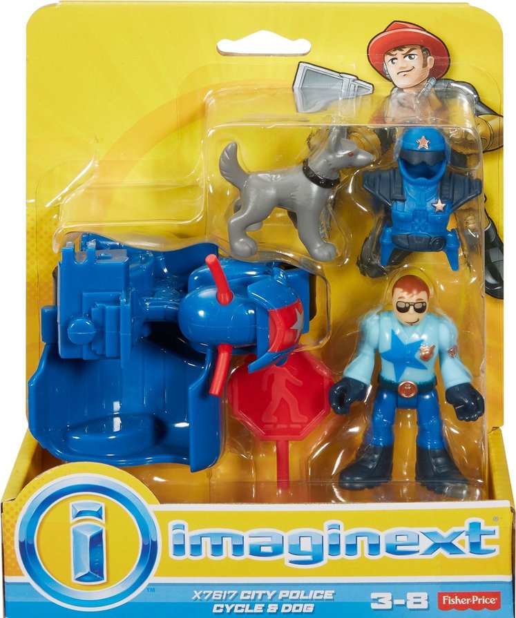 Imaginext city police deals cycle and dog