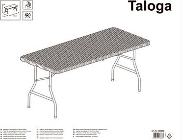 Стол складной taloga пластик 180x75 см